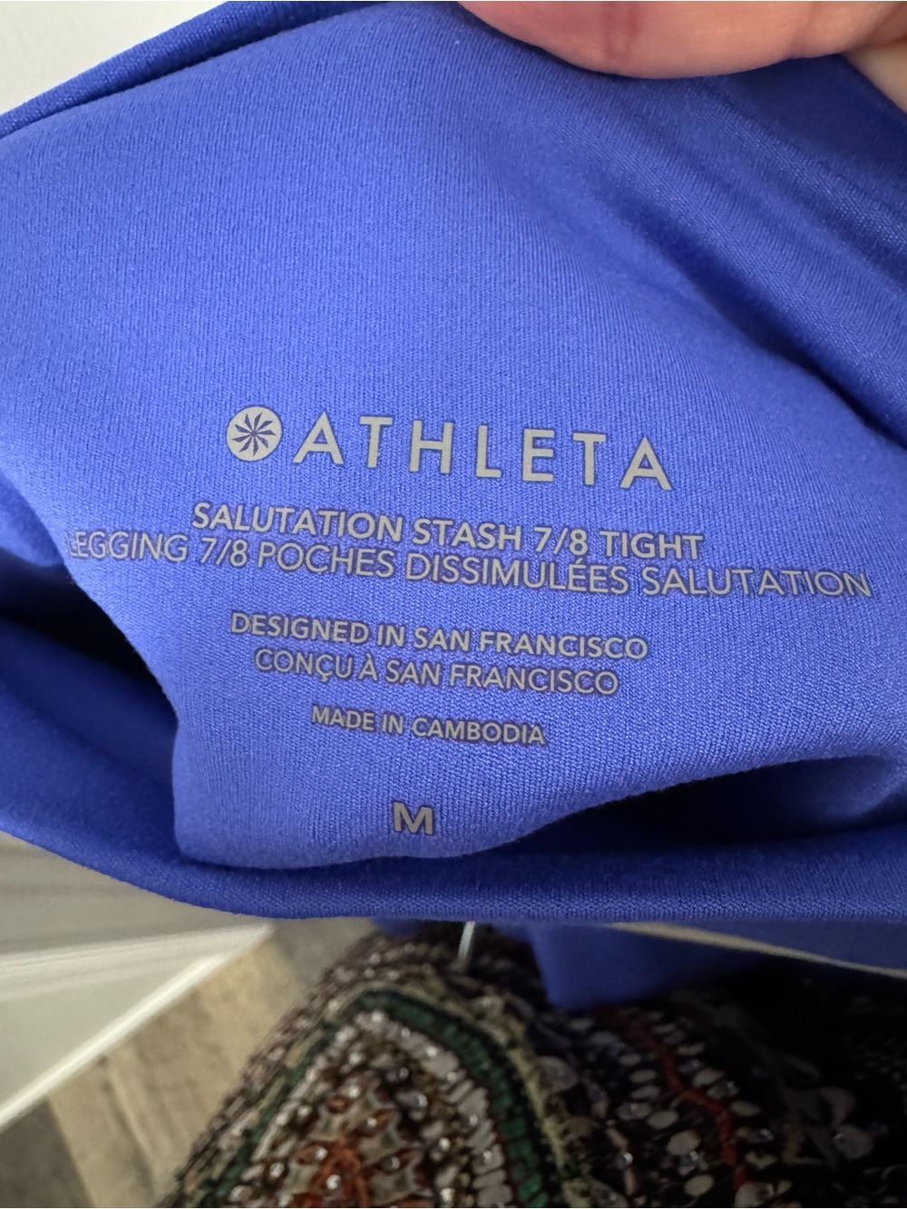 Athleta Vibrant Blue Salutation Stash 7/8 Tights - Picture 7 of 10